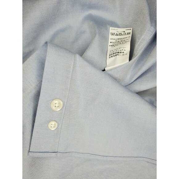 L.L. Bean Men Traditional Fit Men Large Regular Blue Button Up %100 Cotton Shirt - Picture 11 of 12
